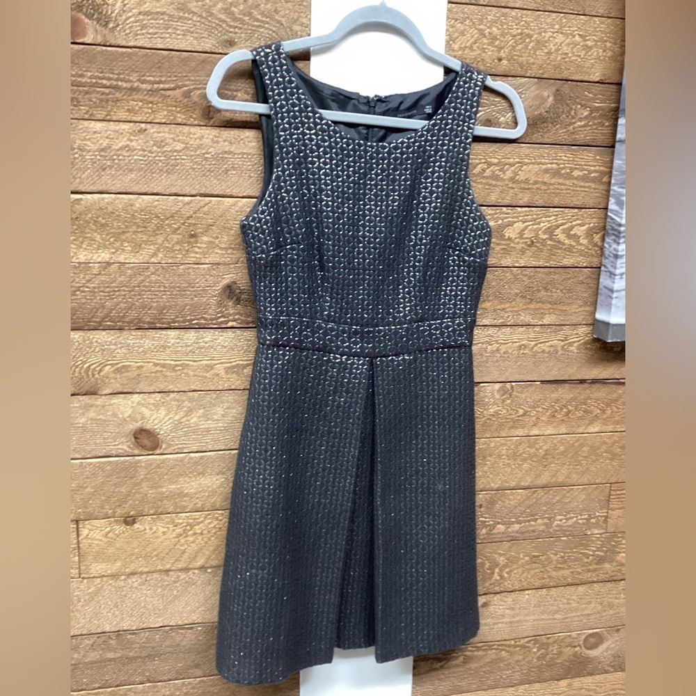🖤 Portmans Metallic Jacquard Fit & Flare Dress — Size S